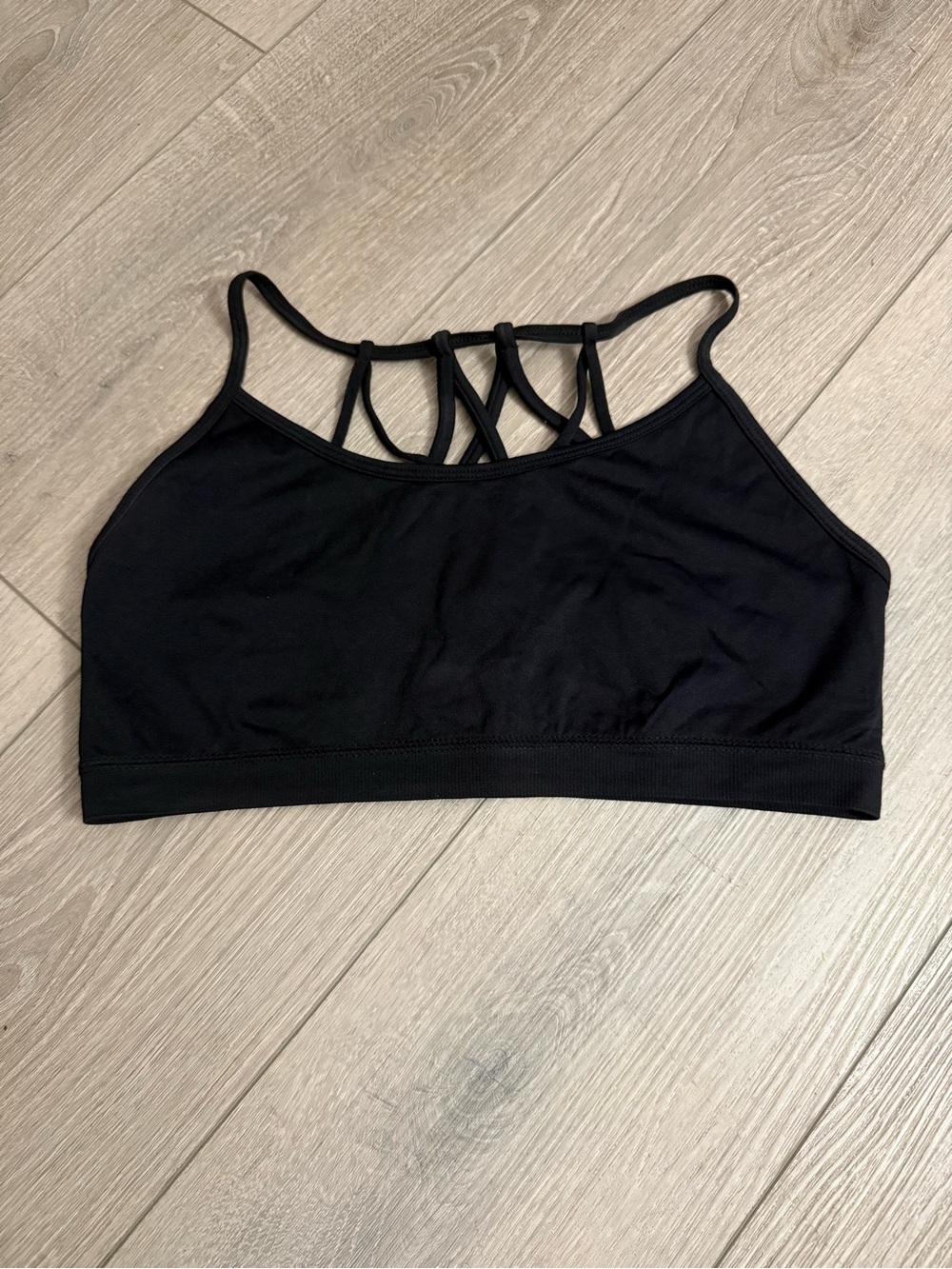 Fabletics Strappy Sports Bralette in Black